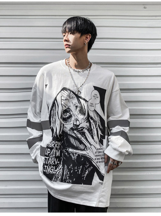 Playera Gótica de Manga Larga Estampada para Hombre - Image 5
