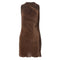 Vestido Halter sin Mangas con Detalle de Madera