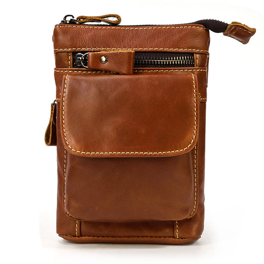 Bolsa de Cuero Crazy Horse para Hombre - Bandolera Cruzada Vintage - Image 8
