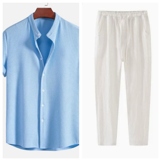 Camisa Suelta de Manga Corta para Hombre - Comodidad Veraniega - Image 13