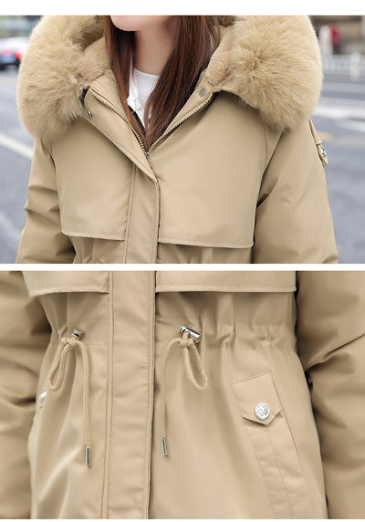 Chaqueta Acolchada Mujer con Cuello de Pelaje y Forro Polar - Image 36