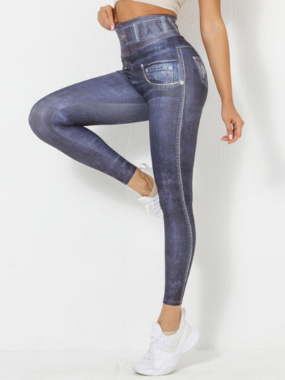 Pantalones de Yoga Denim Melocotón para Mujer - Image 7
