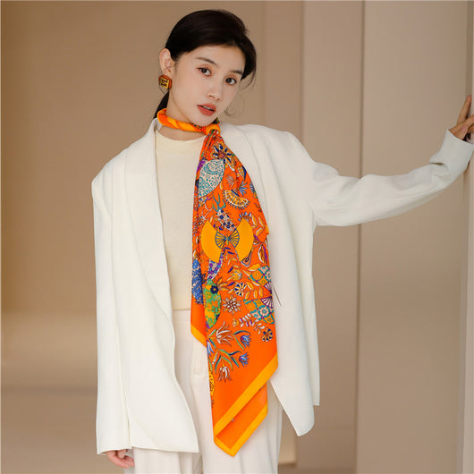 Pañuelo Cuadrado Retro Estampado para Mujer - Diseño Clásico - Image 61