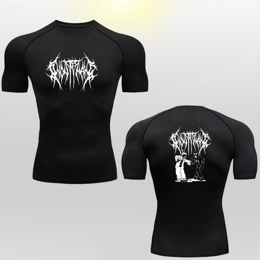 Playera Deportiva Elástica con Estampado 2D de Secado Rápido para Hombre