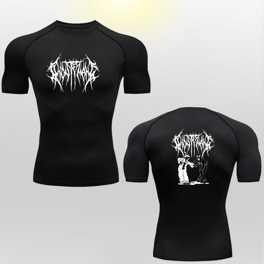 Playera Deportiva Elástica con Estampado 2D de Secado Rápido para Hombre