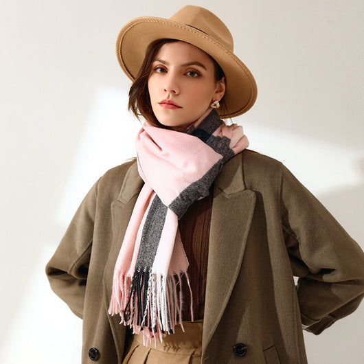 Bufanda de Imitación Cashmere con Rayas Suave - Abrigo Cálido y Elegante