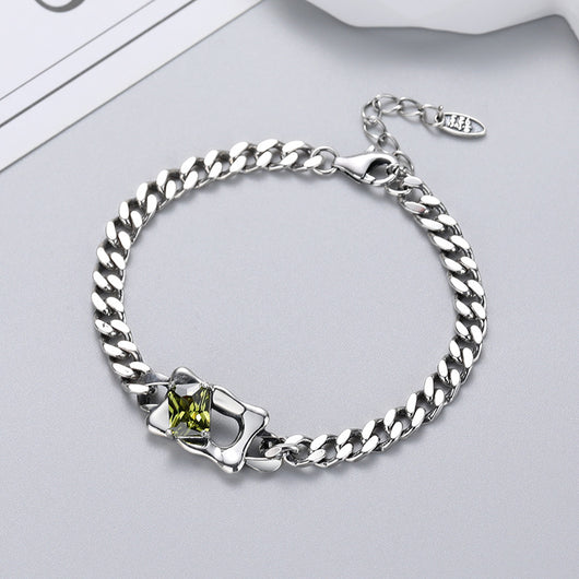 Pulsera de Plata Esterlina S925 con Diamantes Geométricos Vintage - Image 13