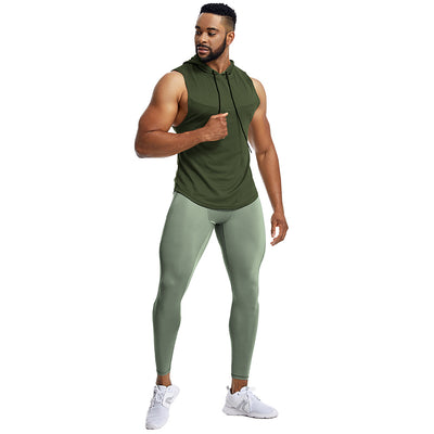 Conjunto Deportivo Hombre: Chaleco Transpirable + Pantalón Secado Rápido con Capucha