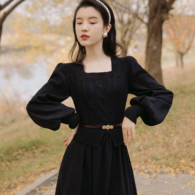 Vestido de Punto Francés con Mangas Abullonadas - Image 12