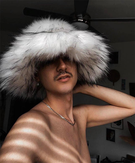 Gorro Punk de Piel de Mapache Grueso - Abrigo Ecológico para Otoño e Invierno - Image 46