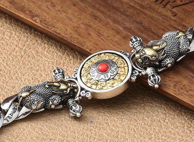 Pulsera Pixiu Vajra Giratoria Retro para Hombre - Image 13