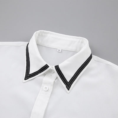 Blusa de Gasa Patchwork en Colores Contrastantes - Image 6