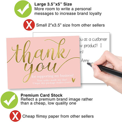 Pack de 50 Tarjetas de Agradecimiento 9cm - Gracias por Apoyar Mi Negocio - Image 3