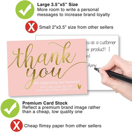 Pack de 50 Tarjetas de Agradecimiento 9cm - Gracias por Apoyar Mi Negocio - Image 3