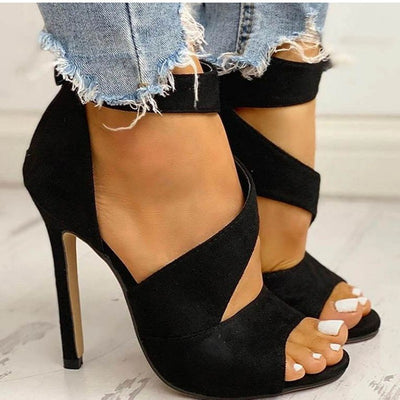 Sandalias Stiletto Romanas con Boca de Pez y Cierre de Cremallera - Image 4