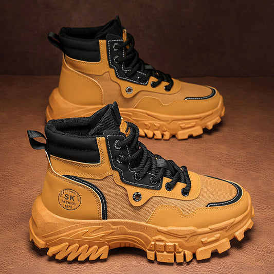 Botas de Trabajo Altas Transpirables Estilo Vintage Británico