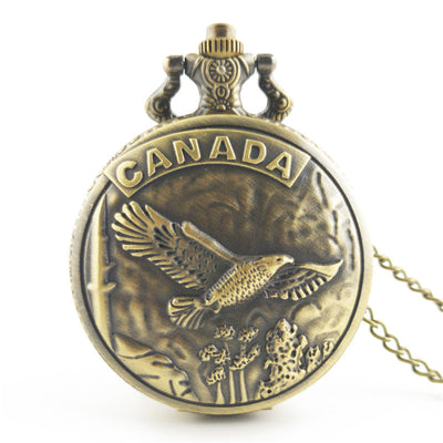 Reloj de Bolsillo Vintage con Diseño de Pájaro y Flecha Antiguo - Image 4