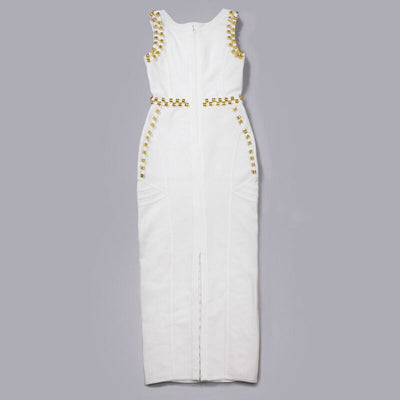 Vestido Midi Elegante con Detalles de Remaches y Brillos - Image 19