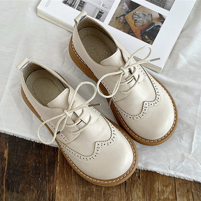 Zapatos Oxford Retro para Mujer con Tacón Robusto y Detalles Calados - Image 2