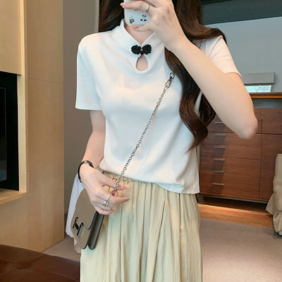 Camiseta de Estilo Chino con Botones de Rana - Manga Corta Verano - Image 7