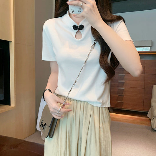 Camiseta de Estilo Chino con Botones de Rana - Manga Corta Verano - Image 7