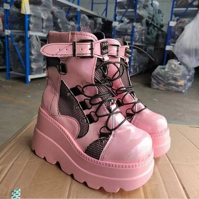 Botas Plataforma Cuña para Mujer Talla Grande Punta Redonda - Image 7