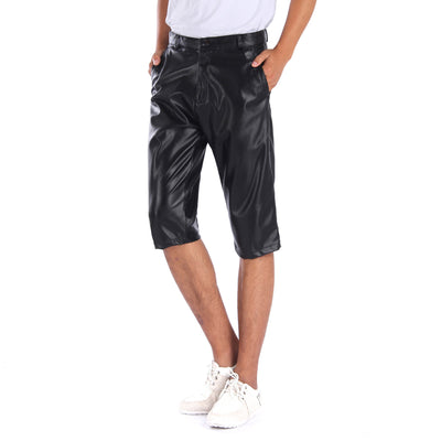 Pantalones Cortos de Cuero Stretch Tejidos Cinco y Seis Puntos para Hombre - Verano - Image 8