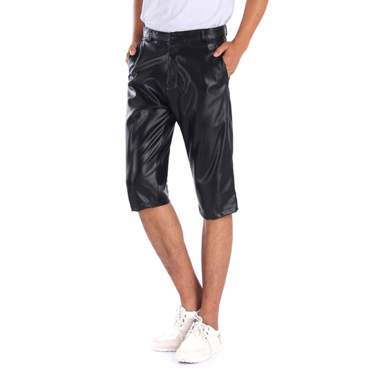 Pantalones Cortos de Cuero Stretch Tejidos Cinco y Seis Puntos para Hombre - Verano - Image 8