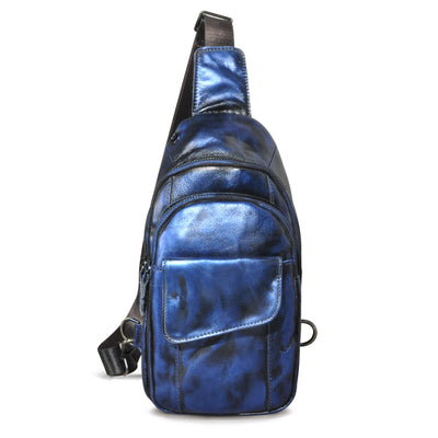 Bolsa Cruzada para Pecho de Cuero Crazy Horse Vintage - Estilo Retro para Hombre - Image 7