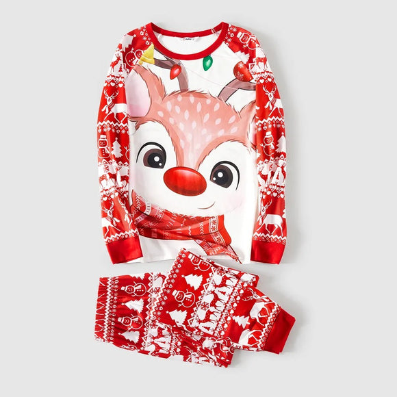 Conjunto de Pijama Familiar de Natal - Pijamas Confortáveis para Pais e Filhos