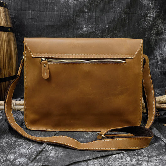 Maletín Vintage de Cuero para Hombre - Bolso Mensajero A4 con Solapa - Image 3