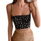 Top Halter Floral Ajustado com Alças Finas para Mulher