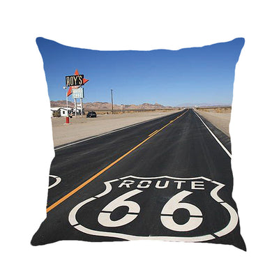 Cojín de Respaldo Route 66 en Lino para Auto, Sofá y Cama - Image 3