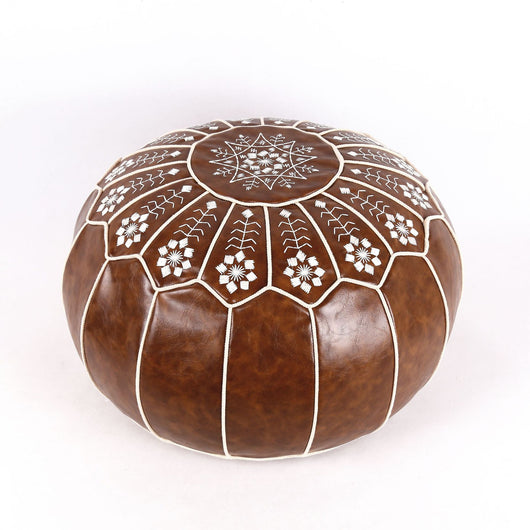 Futon Marroquí de Cuero Genuino con Bordado Artesanal en Piel de Oveja - Image 19