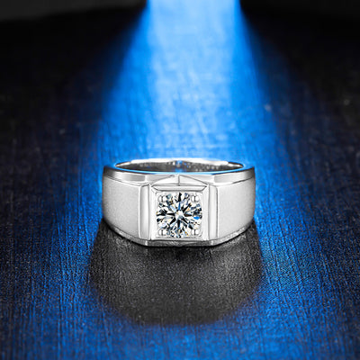 Anillo de Hombre Solitario Moissanita Elegante y Minimalista - Image 3