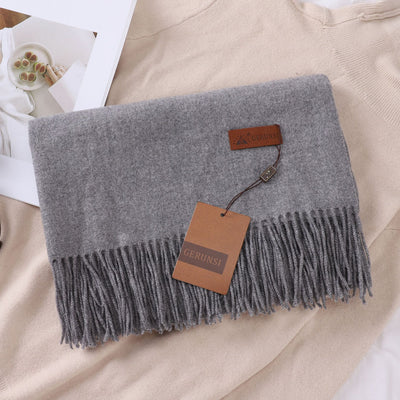 Bufanda de Imitación Cachemira en Colores Sólidos para Mujer - Image 10