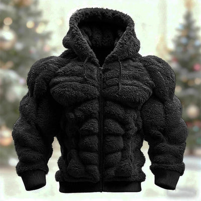 Sudadera Navideña de Franela para Hombre con Estampado Cuello Redondo