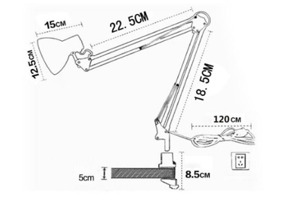 Lámpara de Escritorio LED Articulada con Brazo Largo y Clip - Image 7