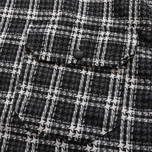 Camisa de Cuadros Hombre con Bordado de Letras - Manga Larga Suelta Estilo Urbano Otoño - Image 4