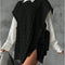 Chaleco Tejido Casual con Cuello V y Amarre Decorativo