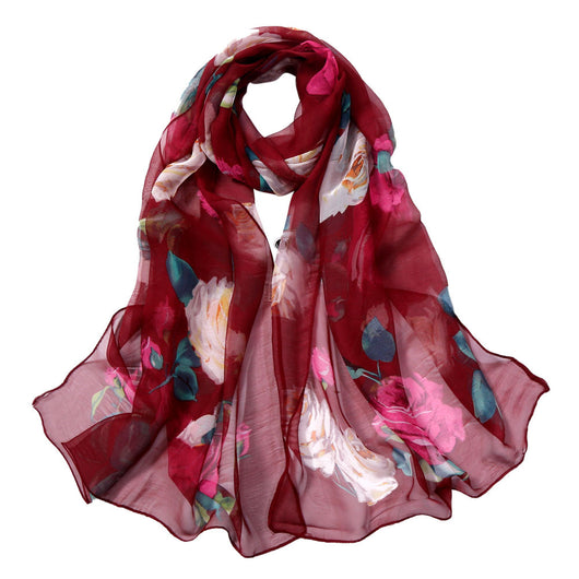 Pañuelo de Seda con Protección Solar y Estampado de Rosas - Image 22