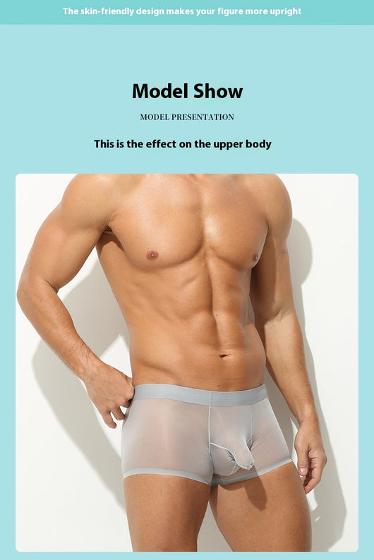 Bóxer Transparente Sin Costuras de Seda Helada para Hombre - Image 17