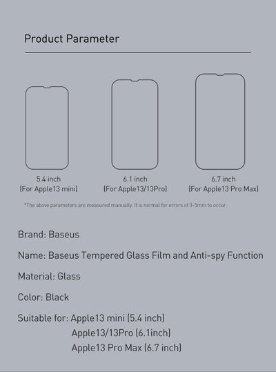 Protector de Pantalla Privacidad Cristal Templado Full Screen para iPhone 5.4 Pulgadas Negro - Image 22