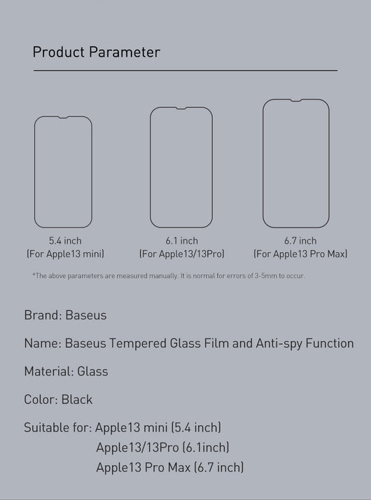 Protector de Pantalla Privacidad Cristal Templado Full Screen para iPhone 5.4 Pulgadas Negro - Image 22