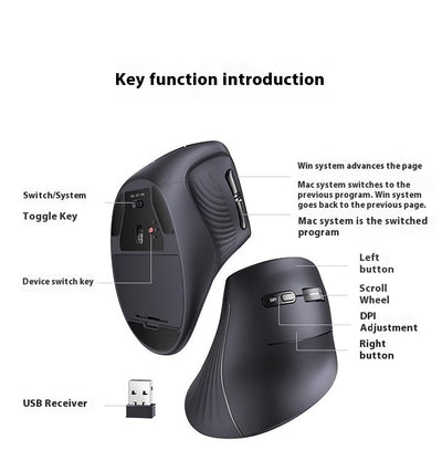 Ratón Vertical Inalámbrico Bluetooth con Modo Silencioso Dual - Image 9