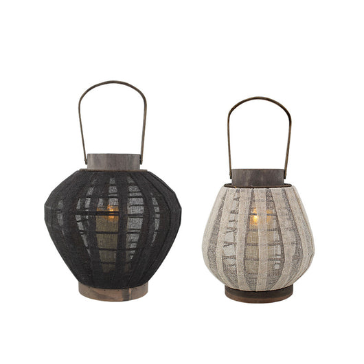 Farol Decorativo de Bambú Tejido con Lino y Portavelas - Image 11