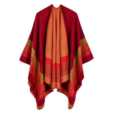 Poncho Cachemir de Marco Amplio con Abertura Frontal - Image 14