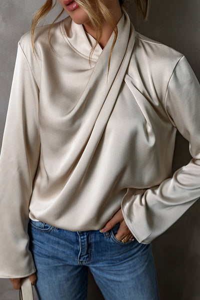 Blusa de Satén y Gasa en Colores Sólidos - Image 13