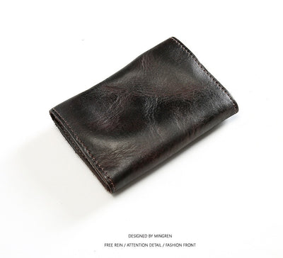 Billetera Corta de Cuero Vacuno Estilo Retro para Hombre - Image 24