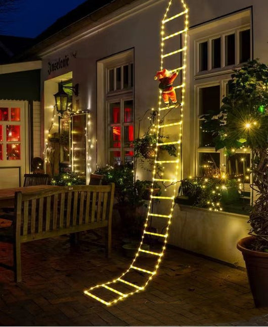 Luces Navideñas Solares con Diseño de Papá Noel y Escalera - Image 6
